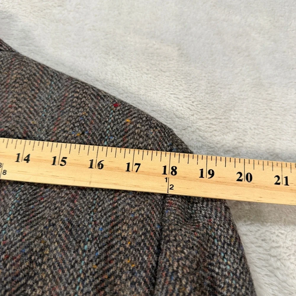 Vintage Bespoke Tweed Mens 40R Brown Herringbone Blazer Sport Coat Jacket EUC
